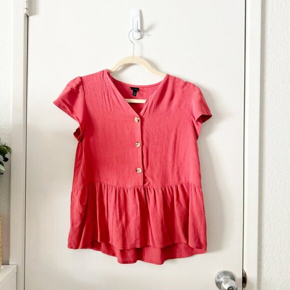 🦋 Girl's Art Class XL 14/16 Burgundy Red Top Buttons Casual School Boho - Picture 1 of 3